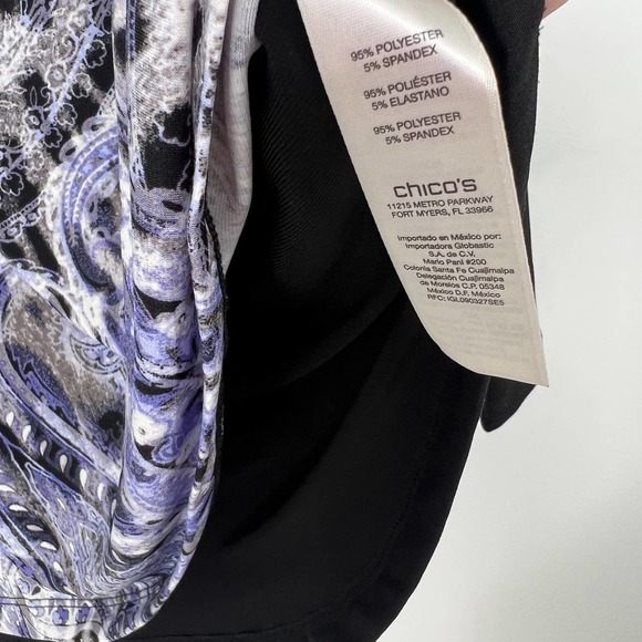 Chico’s Size 1 or M Medium Black Leopard Blouse Shirt Top Casual Work - Picture 5 of 6